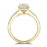 Lab-Grown Emerald Cut Diamond Halo Engagement Ring | The Connie Ring