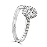 Lab-Grown Oval Cut Diamond Halo Engagement Ring | The Grace Ring