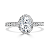 Lab-Grown Oval Cut Diamond Halo Engagement Ring | The Grace Ring