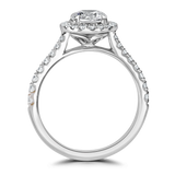 Lab-Grown Round Brilliant Cut Diamond Halo and Shoulders Engagement Ring | The Delphine Ring