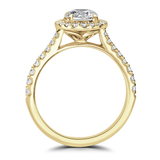 Lab-Grown Round Brilliant Cut Diamond Halo and Shoulders Engagement Ring | The Delphine Ring