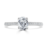 Lab-Grown Oval Cut Engagement Ring | Grain Set Diamond Shoulders | The Bea Ring