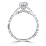 Lab-Grown Oval Cut Engagement Ring | Grain Set Diamond Shoulders | The Bea Ring