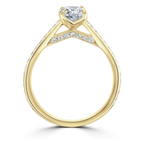 Lab-Grown Oval Cut Engagement Ring | Grain Set Diamond Shoulders | The Bea Ring