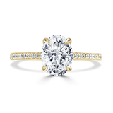 Lab-Grown Oval Cut Engagement Ring | Grain Set Diamond Shoulders | The Bea Ring
