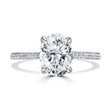 Lab-Grown Oval Cut Engagement Ring | Grain Set Diamond Shoulders | The Bea Ring