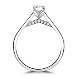 Lab-Grown Emerald Cut Diamond Solitaire Engagement Ring Secret Diamond Under Rail | The Madeline Ring