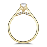 Lab-Grown Emerald Cut Diamond Solitaire Engagement Ring Secret Diamond Under Rail | The Madeline Ring