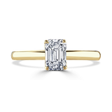 Lab-Grown Emerald Cut Diamond Solitaire Engagement Ring Secret Diamond Under Rail | The Madeline Ring