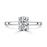 Lab-Grown Oval Cut Diamond Solitaire Engagement Ring Secret Diamond Under Rail | The Monica Ring