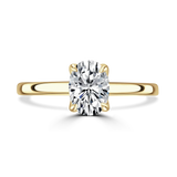 Lab-Grown Oval Cut Diamond Solitaire Engagement Ring Secret Diamond Under Rail | The Monica Ring