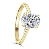 Lab-Grown Oval Cut Diamond Solitaire Engagement Ring Secret Diamond Under Rail | The Monica Ring