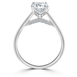 Lab-Grown Oval Cut Diamond Solitaire Engagement Ring Secret Diamond Under Rail | The Monica Ring