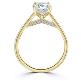 Lab-Grown Oval Cut Diamond Solitaire Engagement Ring Secret Diamond Under Rail | The Monica Ring