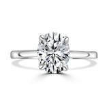 Lab-Grown Oval Cut Diamond Solitaire Engagement Ring Secret Diamond Under Rail | The Monica Ring