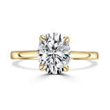 Lab-Grown Oval Cut Diamond Solitaire Engagement Ring Secret Diamond Under Rail | The Monica Ring