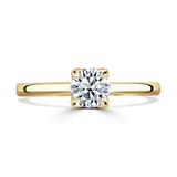 Lab-Grown Round Brilliant Cut Diamond Solitaire Engagement Ring Secret Diamond Under Rail |  The Emilia Ring