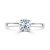 Lab-Grown Round Brilliant Cut Diamond Solitaire Engagement Ring Secret Diamond Under Rail |  The Emilia Ring