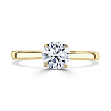 Lab-Grown Round Brilliant Cut Diamond Solitaire Engagement Ring Secret Diamond Under Rail |  The Emilia Ring