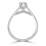 Lab-Grown Round Brilliant Cut Diamond Solitaire Engagement Ring Secret Diamond Under Rail |  The Emilia Ring