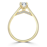 Lab-Grown Round Brilliant Cut Diamond Solitaire Engagement Ring Secret Diamond Under Rail |  The Emilia Ring