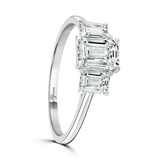 Lab-Grown Emerald Cut Diamond Trilogy Engagement Ring 1.42ct Total | The Taylor Ring