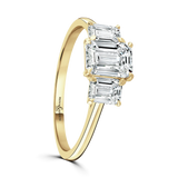 Lab-Grown Emerald Cut Diamond Trilogy Engagement Ring 1.42ct Total | The Taylor Ring