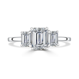 Lab-Grown Emerald Cut Diamond Trilogy Engagement Ring 1.42ct Total | The Taylor Ring