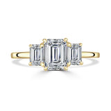 Lab-Grown Emerald Cut Diamond Trilogy Engagement Ring 1.42ct Total | The Taylor Ring