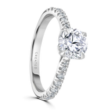 Lab-Grown Round Brilliant Cut Diamond Engagement Ring Diamond Shoulders  | The Isla Ring