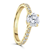 Lab-Grown Round Brilliant Cut Diamond Engagement Ring Diamond Shoulders  | The Isla Ring