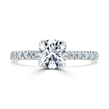 Platinum 2.00ct Round Brilliant Cut Lab-Grown Diamond Engagement Ring with Diamond Shoulders | E VS1