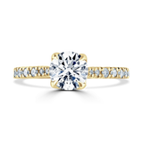 Lab-Grown Round Brilliant Cut Diamond Engagement Ring Diamond Shoulders  | The Isla Ring