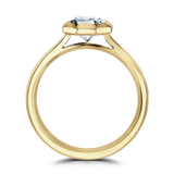 Lab-Grown Round Brilliant Cut Diamond Hexagonal Bezel Setting | The Celine Ring