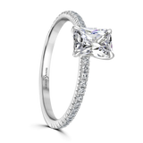 Lab-Grown Emerald Cut Diamond Engagement Ring Hidden Diamond Halo | The Isabella Ring