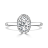 Lab-Grown Oval Cut Diamond Halo Engagement Ring | The Edith Ring