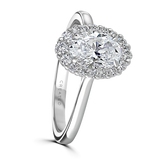Lab-Grown Oval Cut Diamond Halo Engagement Ring | The Edith Ring