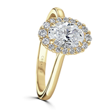Lab-Grown Oval Cut Diamond Halo Engagement Ring | The Edith Ring