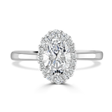 Lab-Grown Oval Cut Diamond Halo Engagement Ring | The Edith Ring