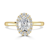 Lab-Grown Oval Cut Diamond Halo Engagement Ring | The Edith Ring