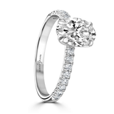 Lab-Grown Oval Cut Diamond Engagement Ring Hidden Diamond Halo | The Holly Ring