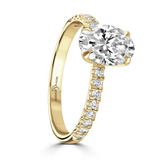 Lab-Grown Oval Cut Diamond Engagement Ring Hidden Diamond Halo | The Holly Ring