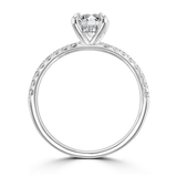 Lab-Grown Oval Cut Diamond Engagement Ring Hidden Diamond Halo | The Holly Ring