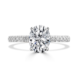 Lab-Grown Oval Cut Diamond Engagement Ring Hidden Diamond Halo | The Holly Ring