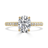Lab-Grown Oval Cut Diamond Engagement Ring Hidden Diamond Halo | The Holly Ring