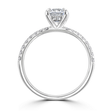Lab-Grown Emerald Cut Diamond Engagement Ring Hidden Diamond Halo | The Isabella Ring