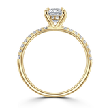 Lab-Grown Emerald Cut Diamond Engagement Ring Hidden Diamond Halo | The Isabella Ring
