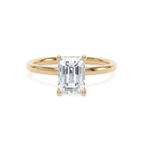 18ct Yellow Gold 1.50ct Emerald Cut Lab-Grown Diamond with Hidden Halo E/VS1