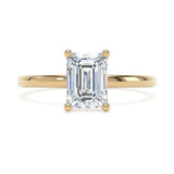 18ct Yellow Gold 1.50ct Emerald Cut Lab-Grown Diamond with Hidden Halo E/VS1