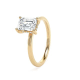 18ct Yellow Gold 1.50ct Emerald Cut Lab-Grown Diamond with Hidden Halo E/VS1